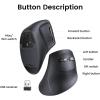 imageUGREEN Vertical Wireless Bluetooth 5024G Ergonomic Mouse with 5 Buttons 1000160020004000 DPI Prevention of Mouse Arm Vertical Mouse Compatible with PCLaptopTablet Black