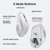imageUGREEN Wireless Mouse Ergonomic Bluetooth 50 Mouse for Laptop 24G Cordless with USB Receiver 1000160020004000 DPI 5 Buttons Silent Mice for MacBook PC Desktop Chromebook BlueWhite