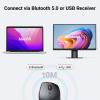 imageUGREEN Wireless Mouse Ergonomic Bluetooth 50 Mouse for Laptop 24G Cordless with USB Receiver 1000160020004000 DPI 5 Buttons Silent Mice for MacBook PC Desktop Chromebook Blueblack