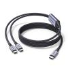 imageUGREEN 140W USB C Cable 5FT 2in1 USB C to USB C Cable Fast Charging for iPhone 1717 Pro Max1614 Series Galaxy S25S25S24 Series MacBook AirPro iPad ProAir Steam Deck and More66FT