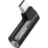 imageUGREEN 2 Pack USB C to 35mm Audio Adapter Type C Aux Headphone Jack DAC Stereo Mic HiFi Right Angle Dongle Compatible with iPhone 17 16 15 Pro Max16 15 Plus iPad Pro Galaxy S25 Ultra Pixel 9 GrayBlack
