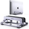 imageUGREEN 2Slot Vertical Laptop Stand Holder Desk Compatible with MacBook Pro Air Laptop Stand Desktop Adjustable Lenovo Ideapad Surface Book HP Notebook Dell Chromebook Up to 173 Inch Space Gray2Slot
