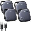 imageUGREEN 4Pack FineTrack Smart Finder Compatible with Apple Find My iOS Only 1Year USBC Rechargeable Bluetooth Tracker Tags Item Finder Smart Tag for Key Luggage Passport