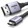 imageUGREEN 8K Mini HDMI to HDMI Cable 66FT Aluminum Braided 8K60Hz 4K240Hz Bidirectional HDR eARC Compatible with Raspberry Pi Zero Camera Camcorder Graphics Card Tablet Projector200 Centimeters