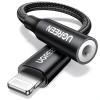 imageUGREEN Headphone Adapter for iPhone Lightning to 35mm Adapter Apple MFi Certified Lightning Aux Audio Jack Dongle Compatible with iPhone 14 Pro Max14 Plus13 12 11 Pro MaxSEXS GreyBlack