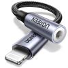 imageUGREEN Headphone Adapter for iPhone Lightning to 35mm Adapter Apple MFi Certified Lightning Aux Audio Jack Dongle Compatible with iPhone 14 Pro Max14 Plus13 12 11 Pro MaxSEXS GreyGrey