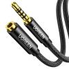 imageUGREEN Headphone Extension Cable 4 Pole TRRS 35mm Extension with Microphone Male to Female Stereo Audio Cable Gold Plated Nylon Braided Compatible with iPhone iPad Smartphones Media Players 33FT15FT