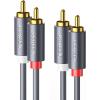 imageUGREEN RCA Cable 66FT 2RCA Male to 2RCA Male Stereo Audio Cable Gold Plated Car Subwoofer Adapter Dual Shielded Red and White Cord for Home Theater Amplifier HiFi System Car Audio Speaker10FT
