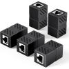 imageUGREEN RJ45 Coupler Ethernet Extender Connector 5 Pack Inline Coupler Cat7 Cat6 Cat5e Ethernet Cable Adapter Female to Female BlackBlack