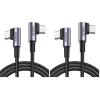 imageUGREEN Right Angle Cable 60W USB C Fast Charging Cable 90 Degree Compatible with iPhone 1717 Air17 Pro16 MacBook Pro iPad Pro Galaxy S25S25S24 Pixel 987 33FT33FT Pack of 2
