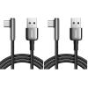 imageUGREEN USB C Cable Right Angle USB A to USB C Cable 90 Degree Braided Cord Compatible with iPhone 1515 Plus15 Pro15 Pro Max iPad ProAir Pixel 87 Galaxy S24S23S10 S10 A13 15FT3FT Pack of 2
