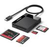 imageUGREEN USB C SD Card Reader 4in1 Memory Card Adapter External SD Micro SD MS CF Compact Flash Camera Card Reader Compatible with iPhone 15 Trail Camera MacBook iPad