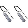 imageUGREEN USB Hub 4 Ports C ampamp 3 A Multiport Adapter 2ft Long Cable Powered 30 Hub With C Power Port for Laptop Desktop PS5 Xbox Series and More Devices2ft Pack of 2