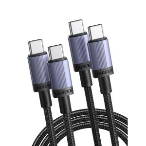 imageUGREEN 100W 2Pack USB C Cable Fast Charging Type C Cord USB C Charger Cable for iPhone 171614 MacBook ProAir Galaxy S25S25S24 iPad ProAir Pixel 98 Switch AirPods 66FT10FT