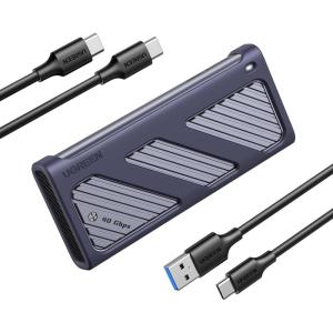 imageUGREEN 40Gbps M2 NVMe SSD Enclosure with Cooling FanampampAntiDrop Cover Compatible with Thunderbolt 43 USB4323020 for M1 M2 Pro Supports M and BampampM Keys and Size 22302242 22602280 SSDs