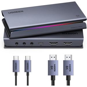 imageUGREEN 4K 144Hz Video Capture Card HDMI to USB 32 Gen 2 with Mic and HDMI 21 LoopOut with Low Latency for Streaming Game Recording Compatible with Switch 2XboxPS4PS5PCCameraMacOBSXSplit