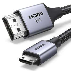 imageUGREEN 8K Mini HDMI to HDMI Cable 66FT Aluminum Braided 8K60Hz 4K240Hz Bidirectional HDR eARC Compatible with Raspberry Pi Zero Camera Camcorder Graphics Card Tablet Projector200 Centimeters