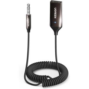 imageUGREEN Aux to Bluetooth 54 Adapter 35mm Bluetooth Receiver for Car USB 20 to 35mm Jack Kit with Builtin Microphone Aux Input for HandsFree Calls Compatible with Car Speaker and Home Audio