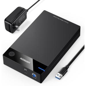 imageUGREEN External Hard Drive Enclosure for 35 25 Inch SATA SSD HDD USB 30 to SATA III Hard Drive Case with UASP 12V Power Adapter Compatible with WD Seagate Toshiba Samsung Hitachi PS5 Xbox