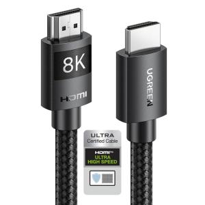 imageUGREEN HDMI 21 Cable Certified 8K 66FT Ultra High Speed HDMI Cord Braided 48Gbps 4K240Hz 10K60Hz with Dynamic HDR eARC Dolby Atmos HDCP Compatible with PS5 PS4 Xbox Roku TV HDTV Bluray Projector10FT