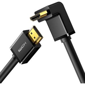 imageUGREEN HDMI Cable Right Angle 4K 90 Degree HDMI Cord High Speed Down Angle HDMI 20 Cable 4K60Hz HD 3D 1080P ARC Compatible for Laptop Monitor Nintendo Switch 2 Xbox PS5 PC TV 33FT10FT