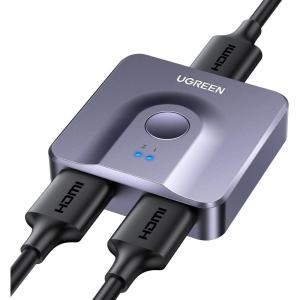 imageUGREEN HDMI Switch 4K60Hz BiDirectional HDMI Switcher 2 in 1 Out HDMI Splitter 1 Input 2 Output Supports UHD 3D HDR Compatible with PS5 PS4 Xbox Series XS Roku Fire Stick GreyGrey