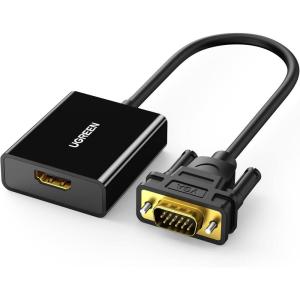 imageUGREEN HDMI to VGA HDMI to VGA Adapter ConnectorFemale to Male with 35mm Audio Jack Compatible with Monitor PC Xbox TV Stick Raspberry Pi Nintendo Switch Roku Computer Laptop