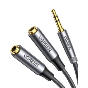 imageUGREEN Headphone Splitter 35mm Aux Splitter 2 Female to 1 Male Audio Y Stereo Dual Headphone Adapter Compatible with Switch 2PS4PS5 MacBook iPad PC Tablet Laptop TV Phone Speaker