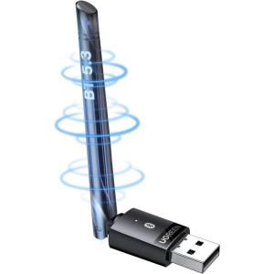 imageUGREEN Long Range Bluetooth 53 Adapter for PC USB Bluetooth Dongle Wireless Bluetooth Transmitter Receiver for Bluetooth Mouse Keyboard Headphones Speakers for Win111081 Plug ampamp Play