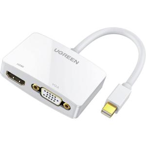 imageUGREEN Mini DisplayPort to HDMI VGA Adapter 4K Thunderbolt 2 Adapter 2 in 1 Mini DP Converter Compatible with MacBook Pro MacBook Air iMac Surface Pro 1 2 3 4 6 Surface Laptop 2 ThinkPad X1 WhiteWhite