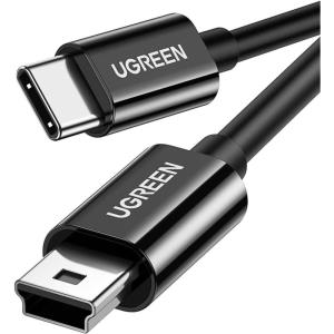 imageUGREEN Mini USB to USB C Cable 3FT Mini USB to Type C Compatible with Digital Camera MP3 Player GPS Receiver and More Mini B Devices PVP Black10 Meters