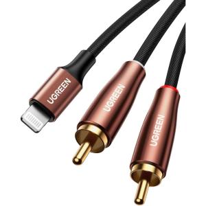 imageUGREEN RCA Cable MFi Certified Lightning to RCA Cable for iPhone Splitter Audio Cord Y Adapter HiFi Sound Stereo Connector Compatible with iPhone 13 Mini Pro Max 12 iPad MP3 Speaker 3FT