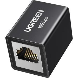imageUGREEN RJ45 Coupler 10Gbps 5 Pack Ethernet Extender Cat8 Cat7 Cat6 Cat5 Ethernet Cable Extender Adapter 328ft LAN Connector in Line Coupler Female to Female Aluminum AlloyBlack