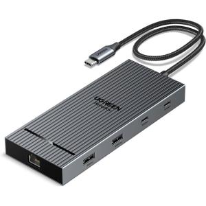 imageUGREEN Revodok 10 in 1 USB C Docking Station Dual 4K Monitor USBC Hub with 2 HDMI USB AampampC 32 Ports SDTF Card Reader PD 100W Charging USB C Dock with 1Gbps Ethernet for Dell HP XPS and More