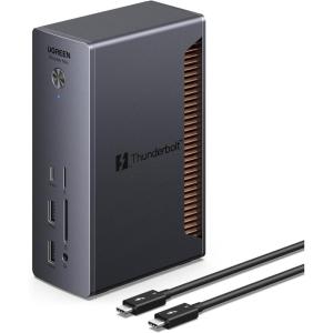 imageUGREEN Revodok Max 2131 Thunderbolt 5 Dock 13in1 120Gbps Transfer Single 8K Dual 6K60Hz Display 140W Max Charging 25GbE SDTF 40 for Thunderbolt 54 MacBooks and Windows Laptops