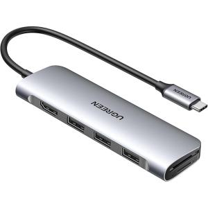 imageUGREEN Revodok USB C Hub 6 in 1 USB C Dongle 4K HDMI 3 USB 30 Ports SDTF Card Reader Compatible with MacBook Pro MacBook Air iPad iPhone 16 15 ProPro Max Space GreySilver