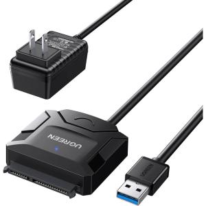 imageUGREEN SATA to USB 30 Adapter Cable for 35 25 Inch SSDHDD Hard Drive Reader SATA III Hard Drive Disk Converter Support UASP Compatible with Samsung Seagate WD Hitachi with 12V Power Adapter