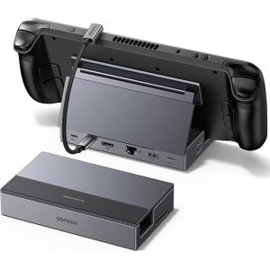 imageUGREEN Steam Deck Dock 9in1 USB C Docking Station with Foldable Stand 4K120Hz DP Gigabit Ethernet PD 100W 10Gbps USB AampampC 32 TFSD Compatible with Steam Deck Rog Ally Rog X Legion Go etc