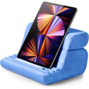 imageUGREEN Tablet Pillow Stand for Lap Soft Holder Bed with 3 Viewing Angles Adjustable Home Office Accessories Compatible with iPad Pro 13 12 11 105 Air Mini 5 4 3 2 Phone 16 15 14 EReader GreyBlue