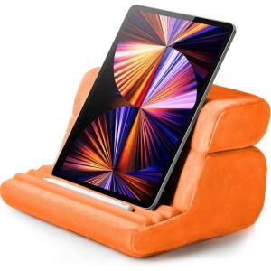 imageUGREEN Tablet Pillow Stand for Lap Soft Holder Bed with 3 Viewing Angles Adjustable Home Office Accessories Compatible with iPad Pro 13 12 11 105 Air Mini 5 4 3 2 Phone 16 15 14 EReader GreyOrange