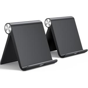 imageUGREEN Tablet Stand Holder for Desk 2 Pack Stand Compatible with iPad 102 11 Inch 97 Pro Mini 6 5 4 3 Desktop Portable Phone Holder Adjustable Home Office Accessories Black and WhiteBlack