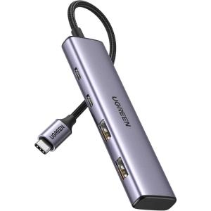 imageUGREEN USB C Hub 4 Port USB C Splitter 5Gbps with 2 USB C and 2 USB A Data Port Aluminium Type C to Multiple USB Adapter for Thunderbolt MacBook M1M2 iPhone 15 Pro Series iPad Pro XPS and More