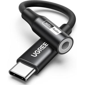 imageUGREEN USB C to 35mm Audio Adapter HiRes 32bit384KHz USB C to Aux Dongle HiFi Headphone Jack Cable Cord Compatible with iPhone 17 16 15 Pro Max Samsung Galaxy S25 Ultra Pixel 9 iPad Air Mini