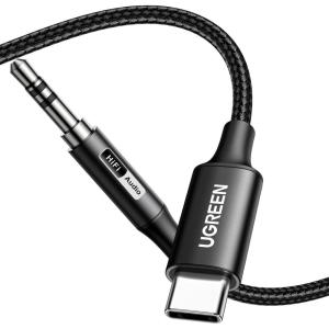 imageUGREEN USB C to Aux Type C to 35mm Audio Adapter HiRes 32bit384KHz Stereo Cord Headphone Male Car Auxiliary Cable Compatible with iPhone 17 16 15 Pro Max Galaxy S25 S24 Ultra iPad Pixel 10 33FT66FT