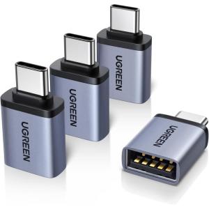 imageUGREEN USB C to USB Adapter 4 Pack 10Gbps USBC Male to USB 32 Female Adapter Type C USB C Adapter for MacBook ProiMaciPhone 17 16 15 Pro MaxiPad Pro Thunderbolt 4 SamsungSpace Gray