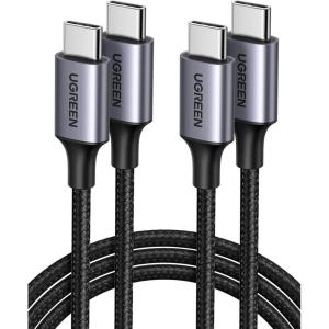 imageUGREEN USB C to USB C Cable 33FT 60W 2Pack USB C Cable Nylon Braided Type C Cord for iPhone 1716 Galaxy S25S24S22 Pixel 87 MacBook AirPro Dell XPS iPad ProMiniAir Switch Steam Deck66FT