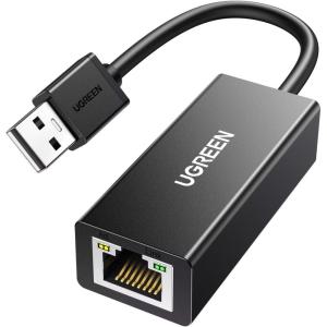 imageUGREEN USB to Ethernet Adapter 10100 Mbps Network Adapter with AX88772D Chip RJ45 Wired LAN Dongle for Laptop Compatible with Nintendo Switch MacBook Chromebook Windows macOS Linux Not for WiiBlack