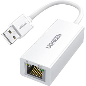 imageUGREEN USB to Ethernet Adapter 10100 Mbps Network Adapter with AX88772D Chip RJ45 Wired LAN Dongle for Laptop Compatible with Nintendo Switch MacBook Chromebook Windows macOS Linux Not for WiiWhite