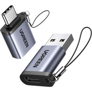 imageUGREEN USB to USB C Adapter 2 Pack10Gbps USB C Female to USB Male Adapter Thunderbolt Compatible with iPhone 16 15 MacBook iPad Samsung GalaxyApple MagSafe Watch 98
