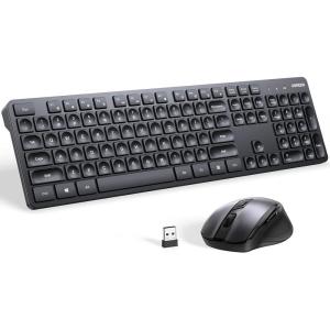 imageUGREEN Wireless Keyboard and Mouse Combo 24GHz Ergonomic Keyboard Mouse Compact Silent Cordless Full Size Computer Keyboard Mouse 5 DPI Levels up to 4000 for Computer Laptop PC Windows Mac